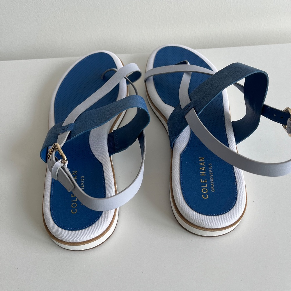 COLE HAAN Mandy Womens Leather Colorblock Thong Sandals NWOT . - Picture 5 of 7